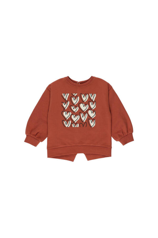 Kız Bebek Baskılı Kiremit Sweatshirt - 7