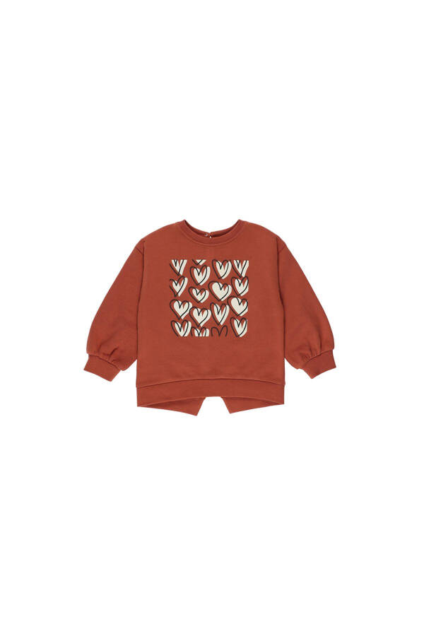 Kız Bebek Baskılı Kiremit Sweatshirt - 4