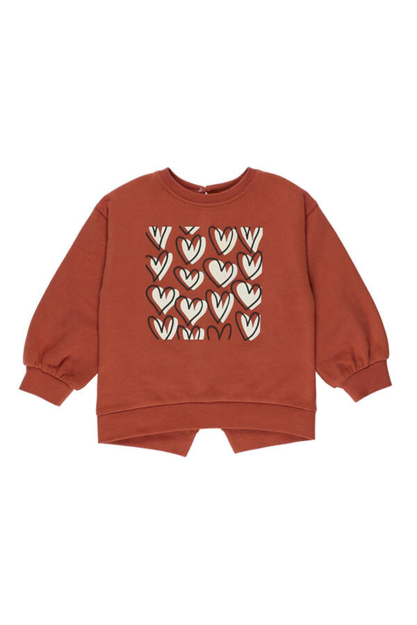 Kız Bebek Baskılı Kiremit Sweatshirt - 1