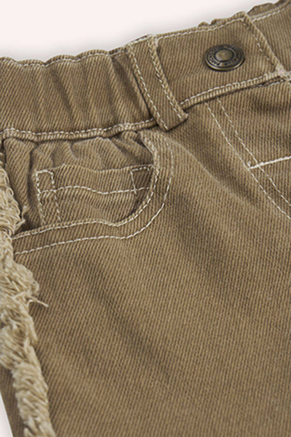 Kız Bebek Beli Lastikli Camel Kot Pantolon - 3