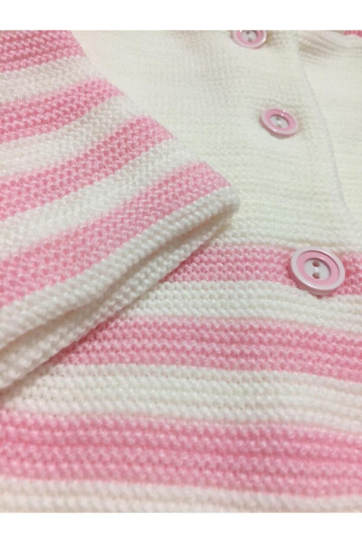 Kız Bebek Beyaz Hırka Mont Bebek Üst Giyim - 3