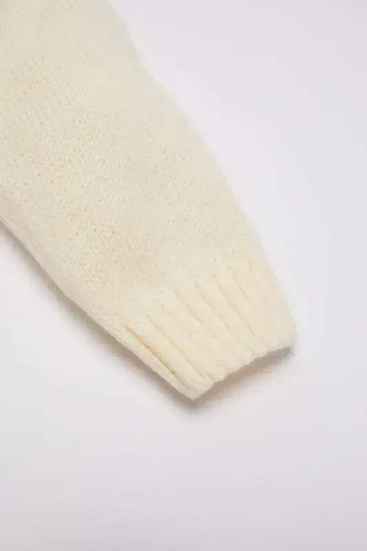 Kız Bebek Bisiklet Yaka Yılbaşı Temalı Triko Kazak C8418A524WN - 4