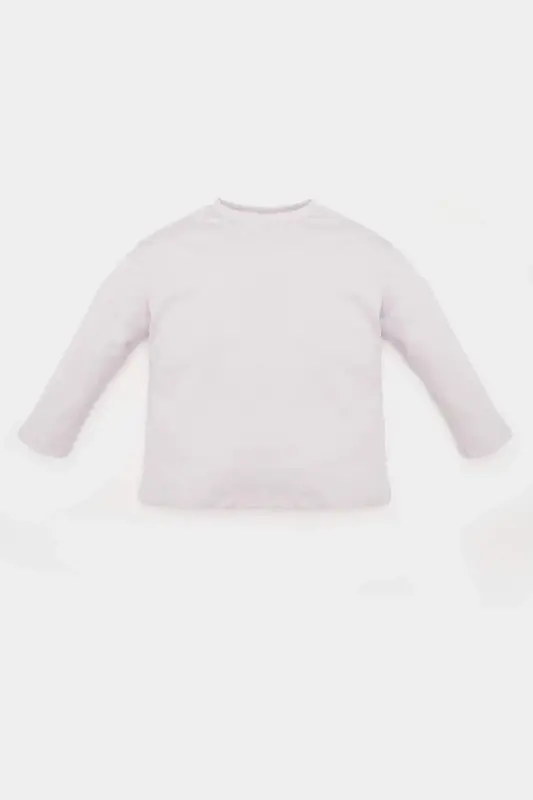 Bisiklet Yaka Uzun Kollu Tişört Kız Bebek E5419A525SP - Pembe-PN424 - 1