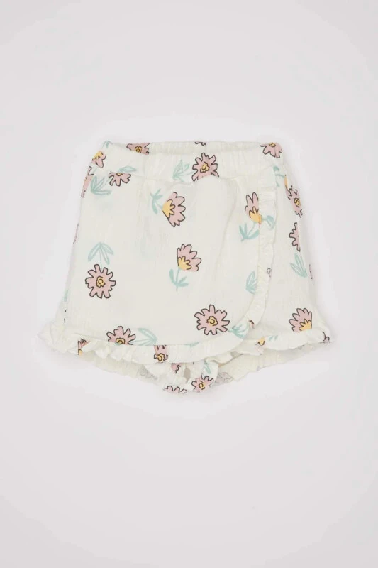 Kız Bebek Çiçekli Şort Etek D3571A524SM - DEFACTO