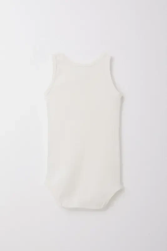 Erkek Bebek Çıtçıtlı Atlet Zıbın Body Jakarlı 9 Ay-3 Yaş, Ekru-Ekru - 2