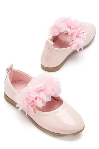 Kız Bebek-Çocuk Fiyonklu Babet Ayakkabı-PEMBE - 4
