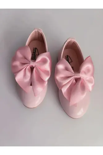 Kız Bebek-Çocuk Fiyonklu Babet Ayakkabı-PEMBE RUGAN - SHR KIDS (1)