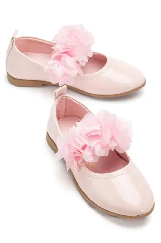 Kız Bebek-Çocuk Fiyonklu Babet Ayakkabı-PEMBE - 2