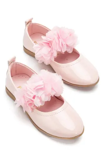 Kız Bebek-Çocuk Fiyonklu Babet Ayakkabı-PEMBE - 3