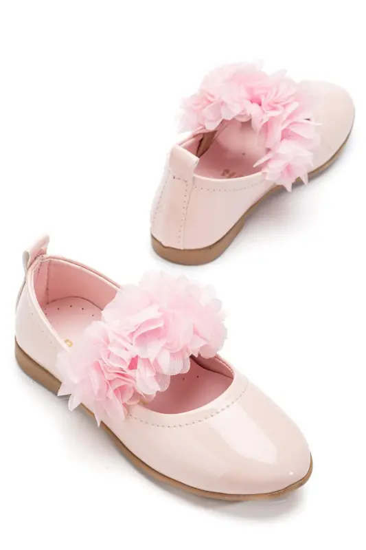 Kız Bebek-Çocuk Fiyonklu Babet Ayakkabı-PEMBE - 4