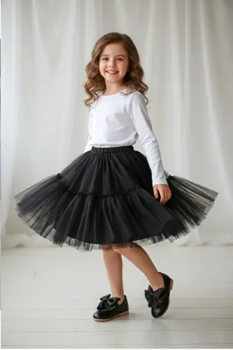 Kız Bebek-Çocuk Fiyonklu Babet Ayakkabı-Siyah Metalik - 2