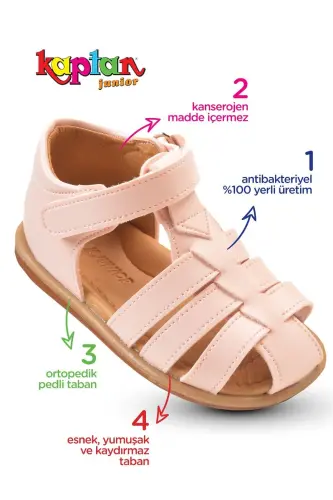 Kız Bebek Çocuk Ortopedik Ayakkabı Imlk 305 - pembe - KAPTAN JUNIOR (1)