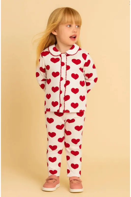 Kız Bebek Çocuk Pamuklu Oyali Pijama Takımı Hediyelik-Çok Renkli - BUUFUU