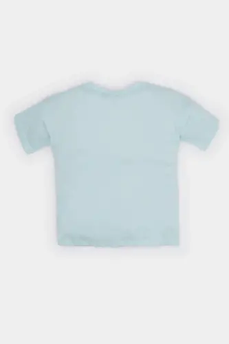Disney Lilo & Stitch Bisiklet Yaka Kısa Kollu Tişört Kız Bebek E7120A525SM - Mavi-BE495 - 3