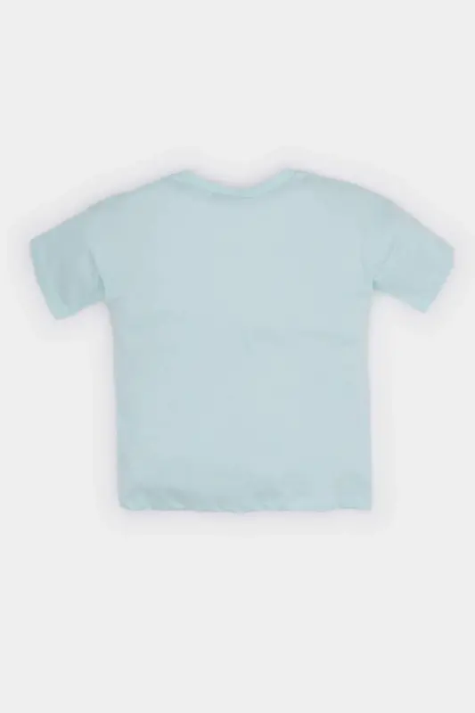 Disney Lilo & Stitch Bisiklet Yaka Kısa Kollu Tişört Kız Bebek E7120A525SM - Mavi-BE495 - 3