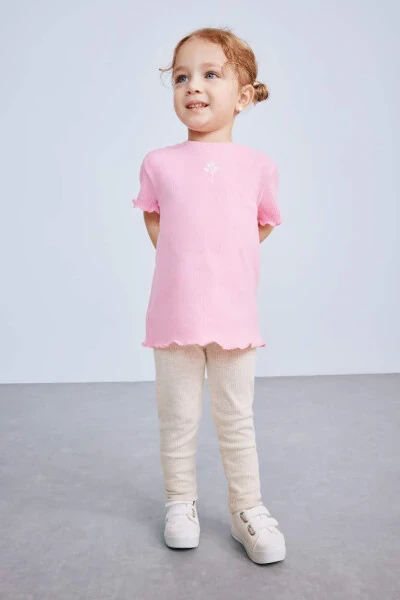 Kız Bebek Düz Paça Fitilli Kaşkorse Basic Tayt-Açık Bej - DEFACTO