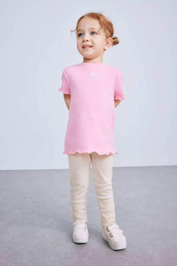 Kız Bebek Düz Paça Fitilli Kaşkorse Basic Tayt-Açık Bej - 1