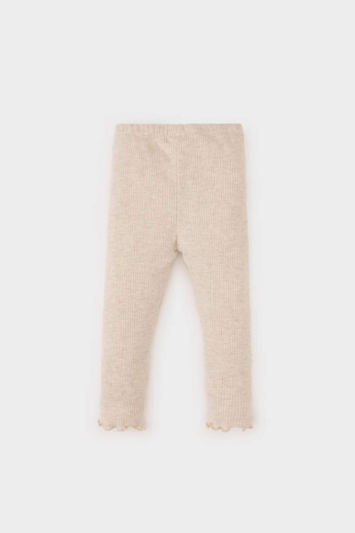 Kız Bebek Düz Paça Fitilli Kaşkorse Basic Tayt-Açık Bej - 5