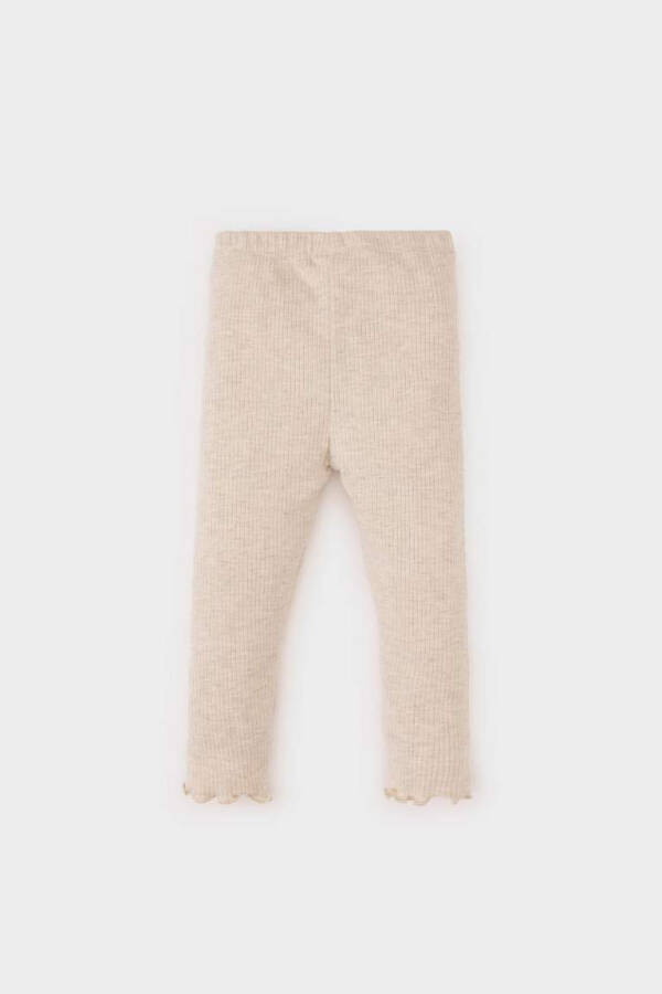 Kız Bebek Düz Paça Fitilli Kaşkorse Basic Tayt-Açık Bej - 5