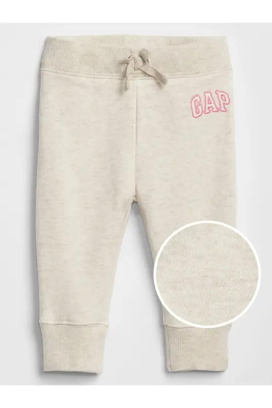 Kız Bebek Gri Logo Fleece Eşofman Altı - Gri-004 - GAP