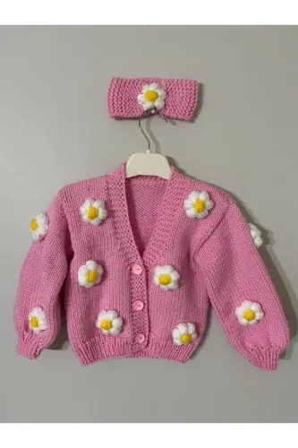 Kız Bebek Hırka - PEMBE - 2