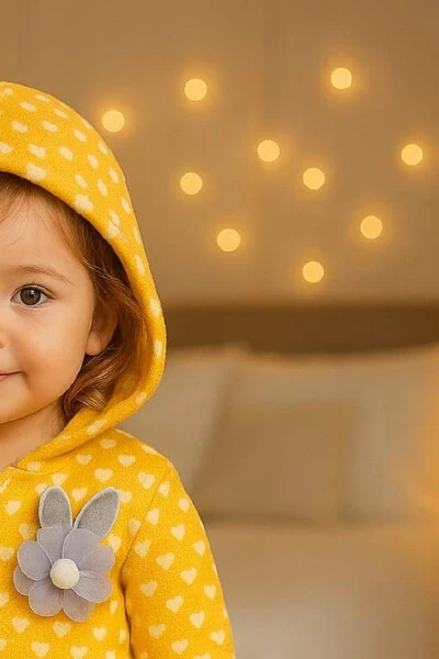 Кız Bebek Kalpli Jakarlı 3 lü Takım - 3