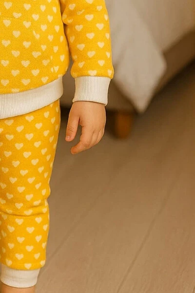 Кız Bebek Kalpli Jakarlı 3 lü Takım - 5