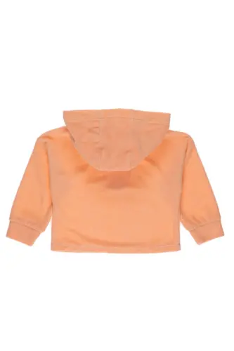 Kız Bebek Kapüşonlu Havlu Dokulu Somon Sweatshirt - 022-Somon - PANÇO (1)