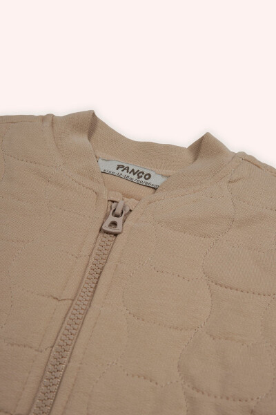 Kız Bebek Kedi Kapitoneli Fermuarlı Bej Sweatshirt - 3