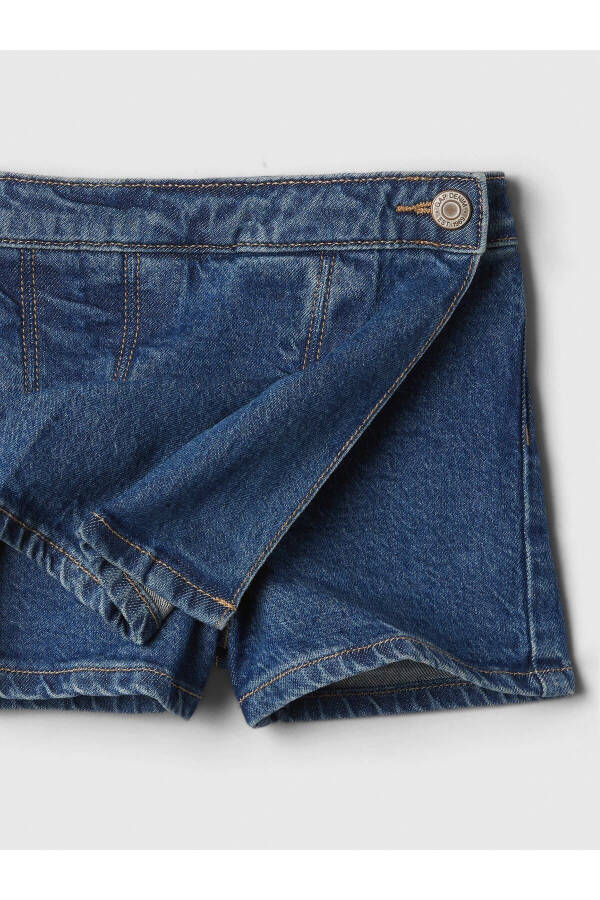 Kız Bebek Lacivert Denim Pileli Şort Etek - 14