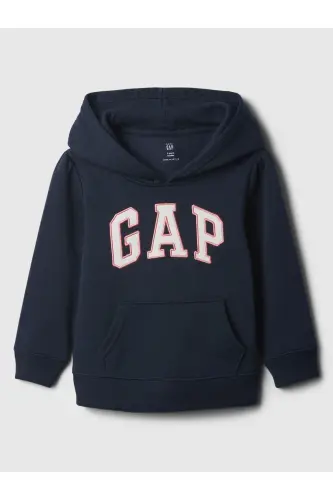 Kız Bebek Lacivert Gap Logo Kapüşonlu Fleece Sweatshirt-Lacivert 