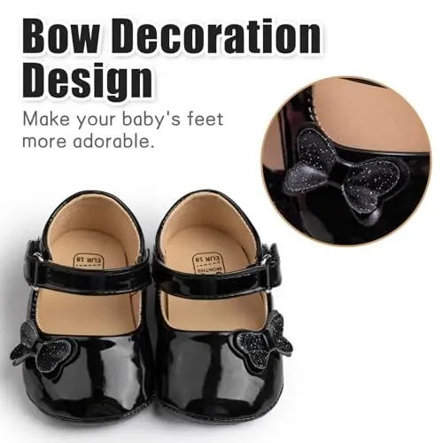 Baby Girl Mary Jane Dress Shoes Infant Newborn Flats Anti-Slip Soft PU Leather Party School Wedding Princess Baby Girl Shoes - 5