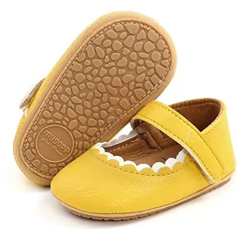 Baby Girl Mary Jane Dress Shoes Infant Newborn Flats Anti-Slip Soft PU Leather Party School Wedding Princess Baby Girl Shoes - 1