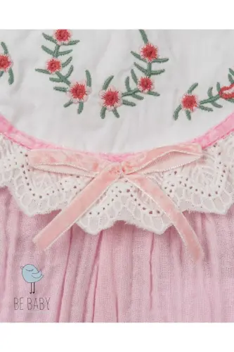Kız Bebek Müslin Tulum-Pembe - MODA (1)