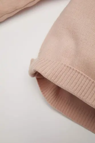 Açık Pembe Bisiklet Yaka Basic Düz Triko Kazak Kız Bebek X8187A223AU - Pembe-PN262 - 8