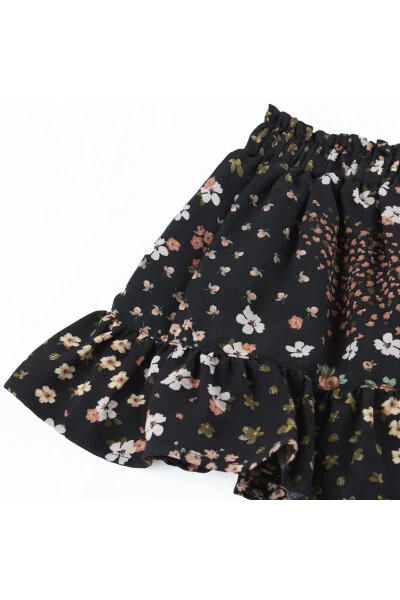 Kız Bebek Desenli Siyah Etek - 9