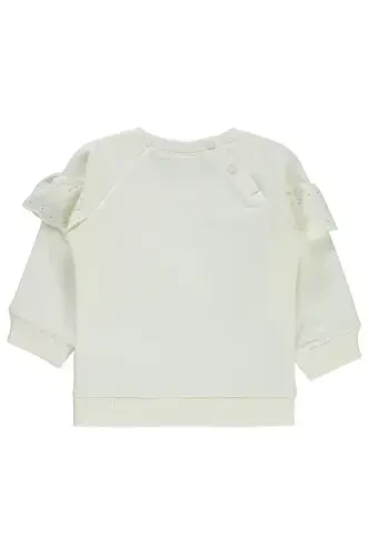 Kız Bebek Sweatshirt 6-18 Ay Ekru-Ekru - 2