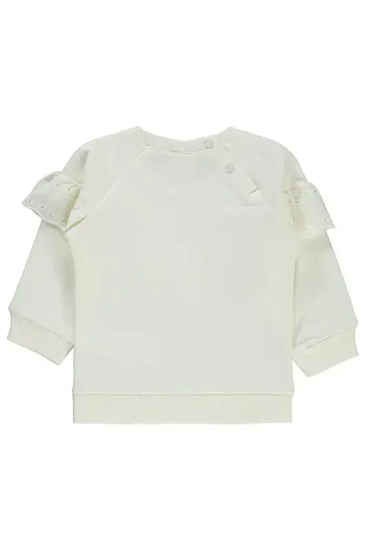Kız Bebek Sweatshirt 6-18 Ay Ekru-Ekru - 2