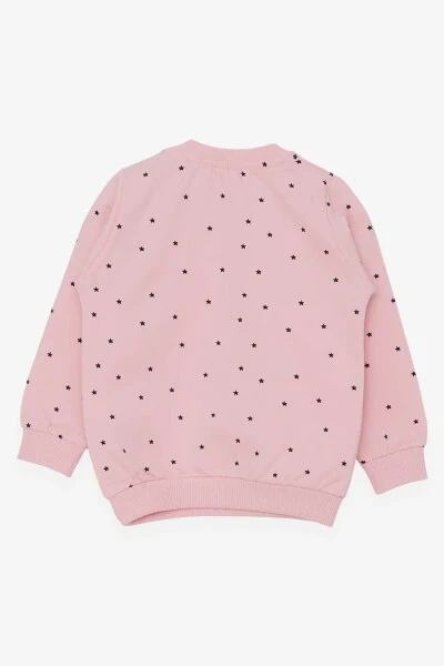 Kız Bebek Sweatshirt Mutlu Kedicikler Pudra Soft 4 Ay-1.5 Yaş - Modazone (1)