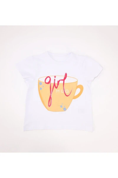 Kız Bebek Girl Mug Kısa Kol Tişört - MAVIPINK