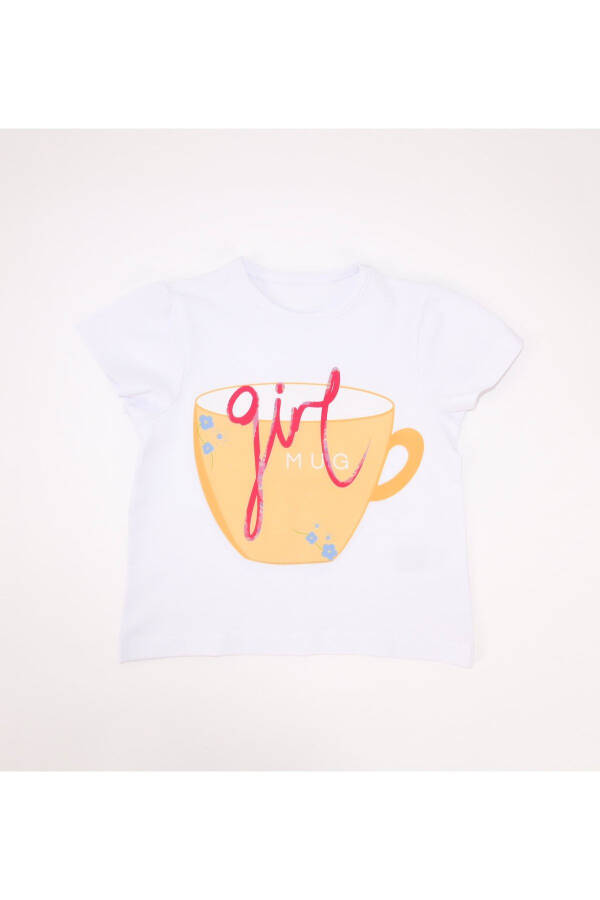 Kız Bebek Girl Mug Kısa Kol Tişört - Beyaz - 1