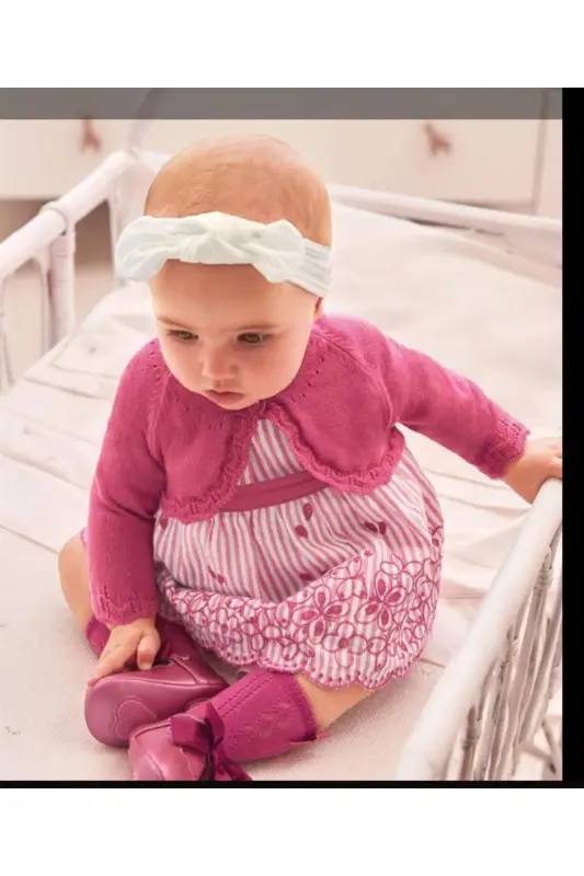 kız bebek triko polera 318-FUŞYA - 1