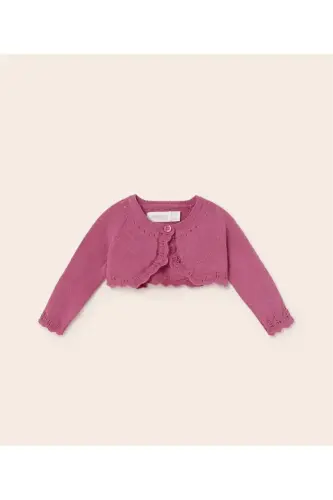 kız bebek triko polera 318-FUŞYA - 2