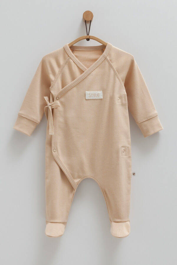 KIZ BEBEK TULUM %100 PAMUK YANDAN ÇITÇITLI (0-1 , 1-3 AY PATİKLİ - 3-6 AY PATİKSİZ) - Kahverengi - 1