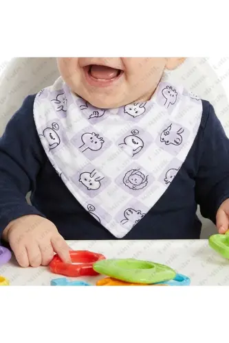 Kız Bebek Üçgen Fular Penye Salya Ve Mama Önlüğü 10 Adet - 1