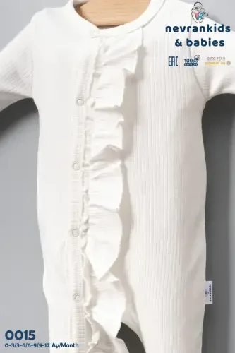 Kız Bebek Uzun Kol Fitilli Fırfırlı Tulum - 3