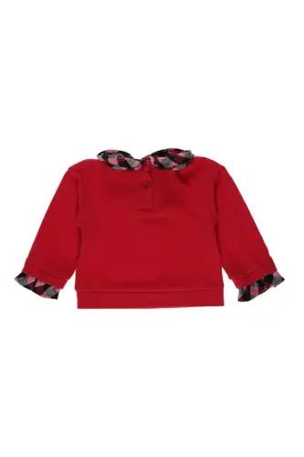 Kız Bebek Uzun Kollu Örme Kırmızı Triko - 005-Kırmızı - PANÇO (1)