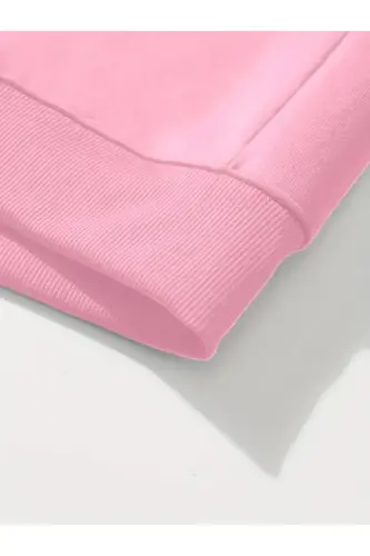 Kız Çocuk 3'lü Paket Siyah-Gri-Pembe Kalp Baskılı Kapşonlu Fermuarlı Hırka-siyah - 4