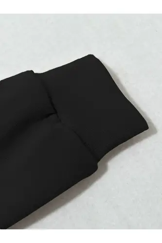 Kız Çocuk 3'lü Paket Siyah-Gri-Pembe Kalp Baskılı Kapşonlu Fermuarlı Hırka-siyah - 7