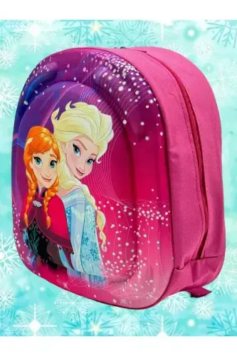 Kız Çocuk Anaokulu Kreş 3d Kabartma Eva Baskılı 2-6 Yaş Günlük Okul ve Sırt Çantası-Elsa Kardeşler - 3